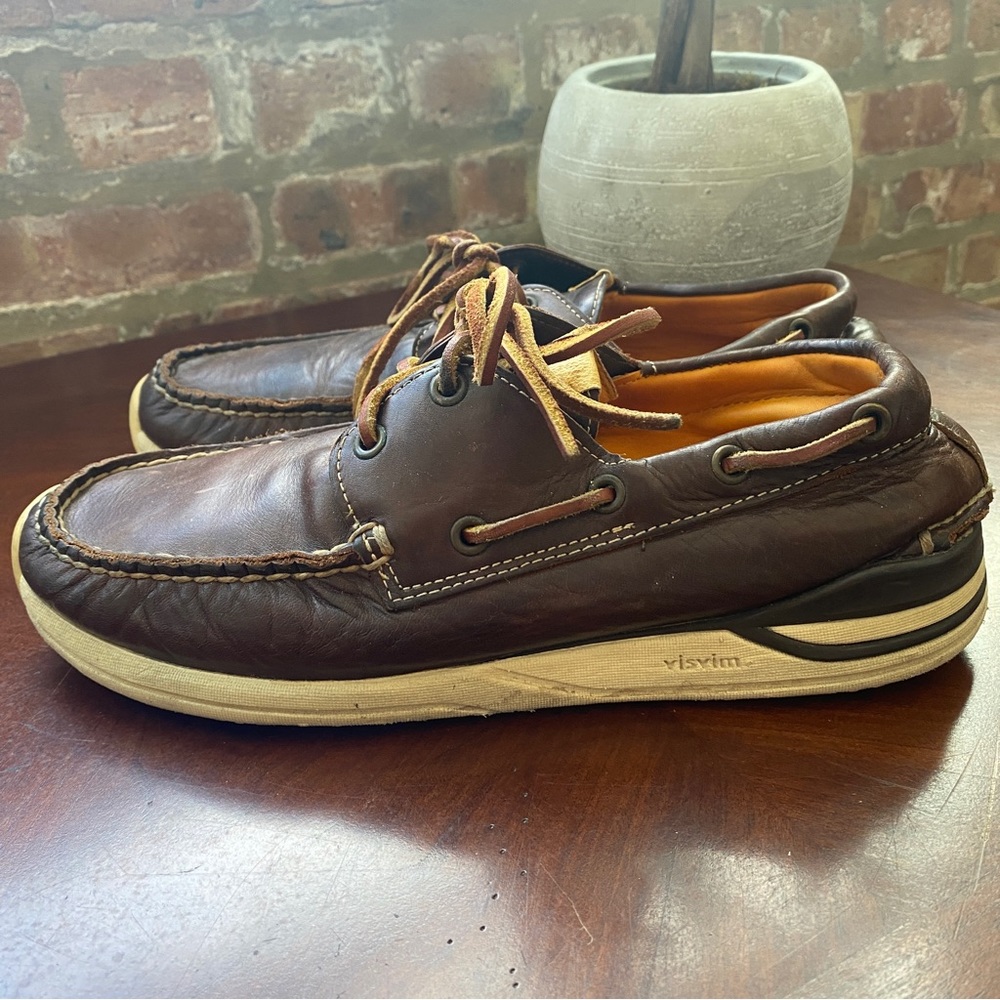 Visvim Brown Leather Boat Shoes Men's Size 9 - Picture 3 of 9